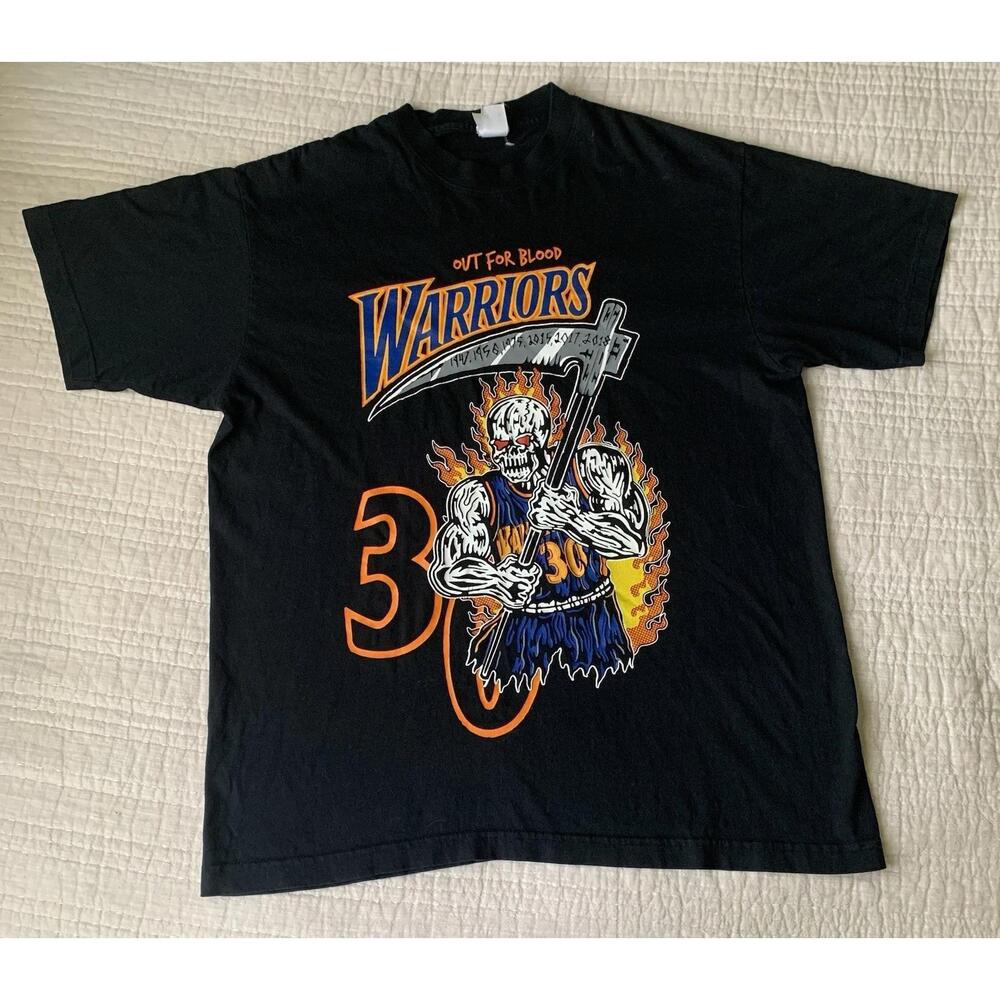 Warren Lotas Golden State Warriors Skeleton Mens Black Graphic T-Shirt